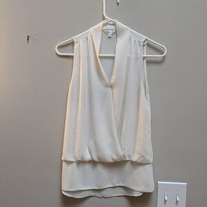 Style Loft Sheer Sleeveless Wrap Effortless Elegance Blouse Sexy V-neck Medium